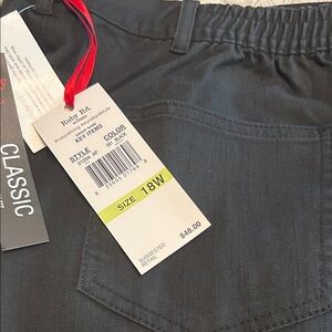 Ruby Rd. Plus Size 18W Classic Denim Jeans Black Elastic Waist Comfort Fit